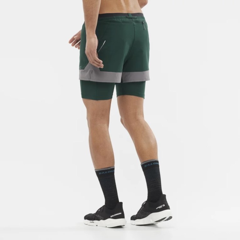 Green Salomon Cross 2in1 Men's Shorts | IE NX2094